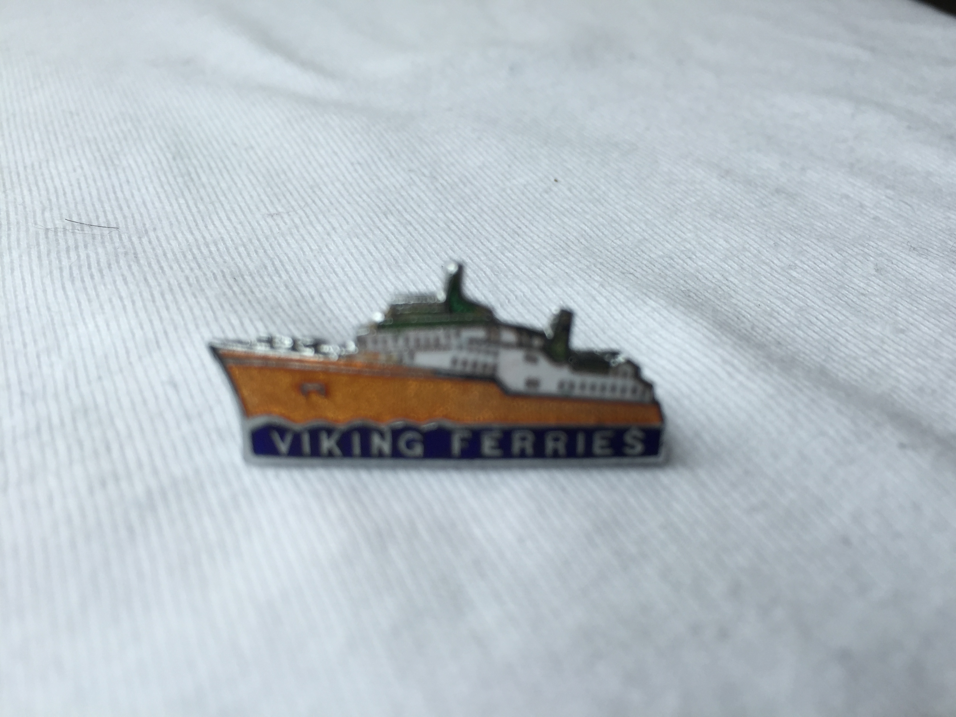 SHIP SHAPE LAPEL PIN FROM THE VIKING FERRY CROSSING COMPANY