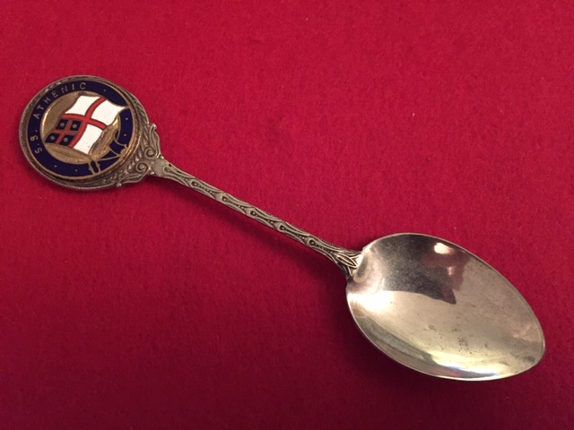 SOUVENIR SPOON FROM THE OLD VESSEL THE SS ATHENIC 
