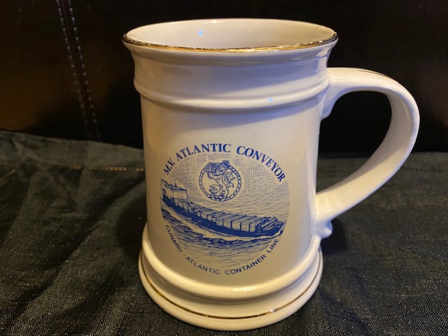 CHINA BEER MUG FROM THE MV ATLANTIC CONVEYOR