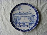 COMMEMORATIVE PLATE FROM THE FRED OLSEN CRUISE LINES LIMITED