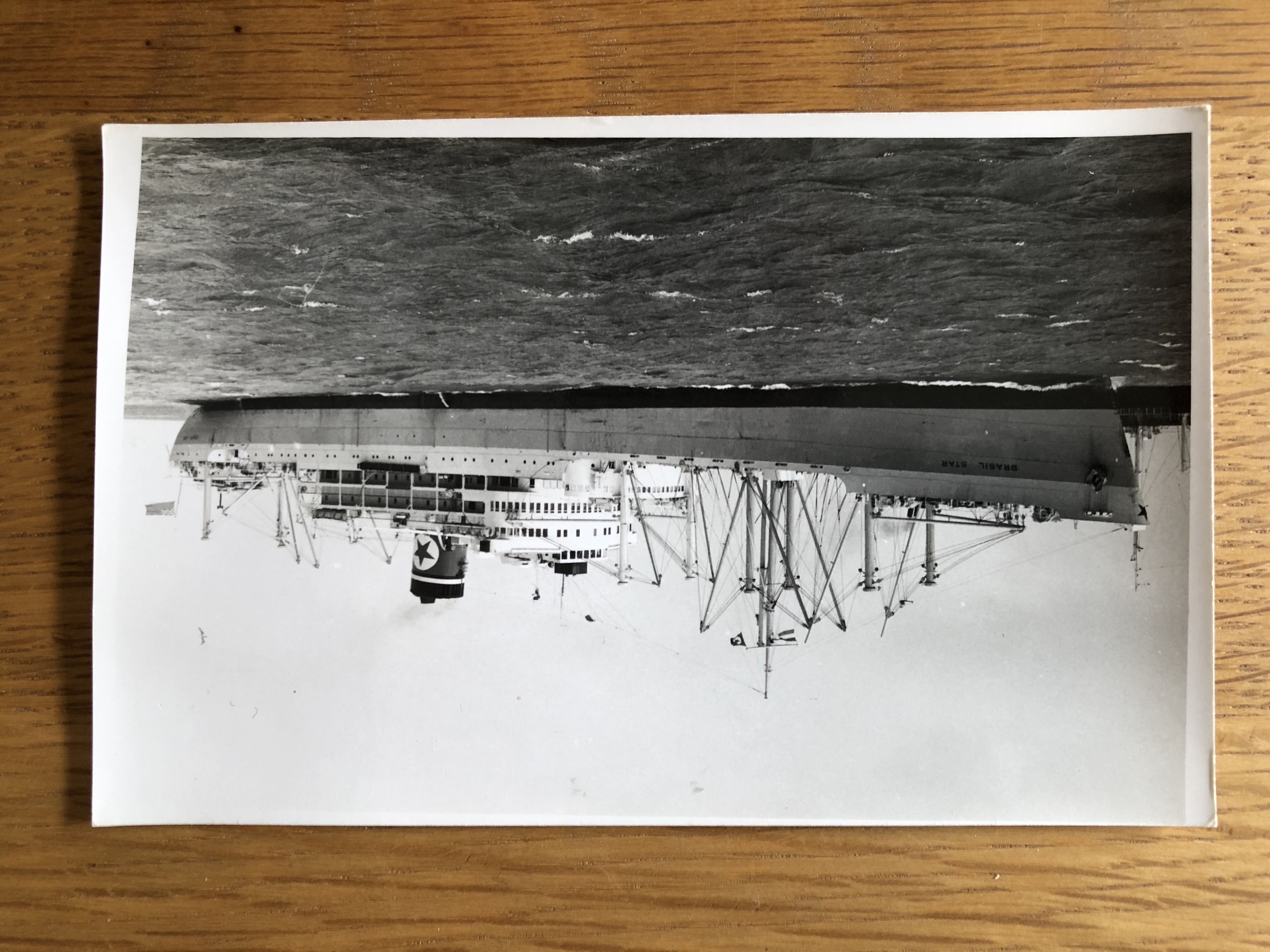 B&W PHOTOGRAPH OF THE VESSEL THE BRAZIL STAR