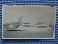 ORIGINAL B/W PHOTOGRAPH OF THE OLD VESSEL THE CANBERRA TAKEN DURING SEA TRIALS