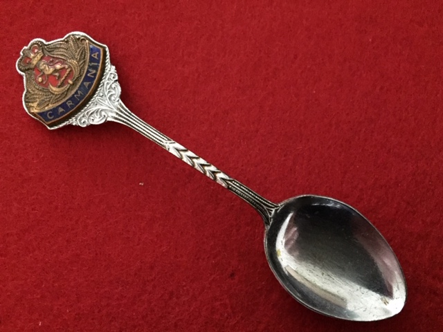 SOUVENIR SPOON FROM THE VESSEL THE RMS CARMANIA