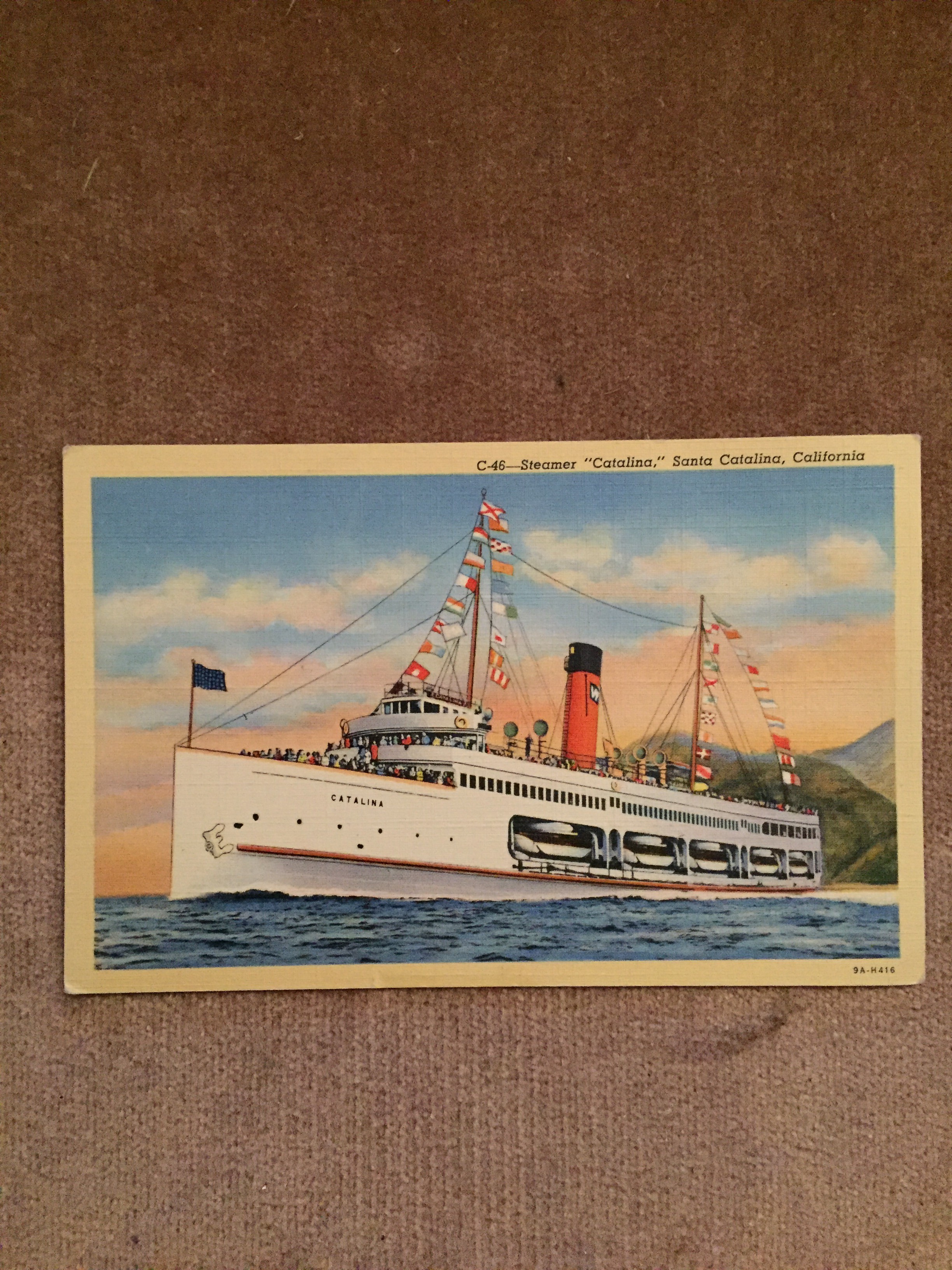 UNUSED COLOUR POSTCARD FROM THE OLD STEAMSHIP VESSEL THE CATALINA