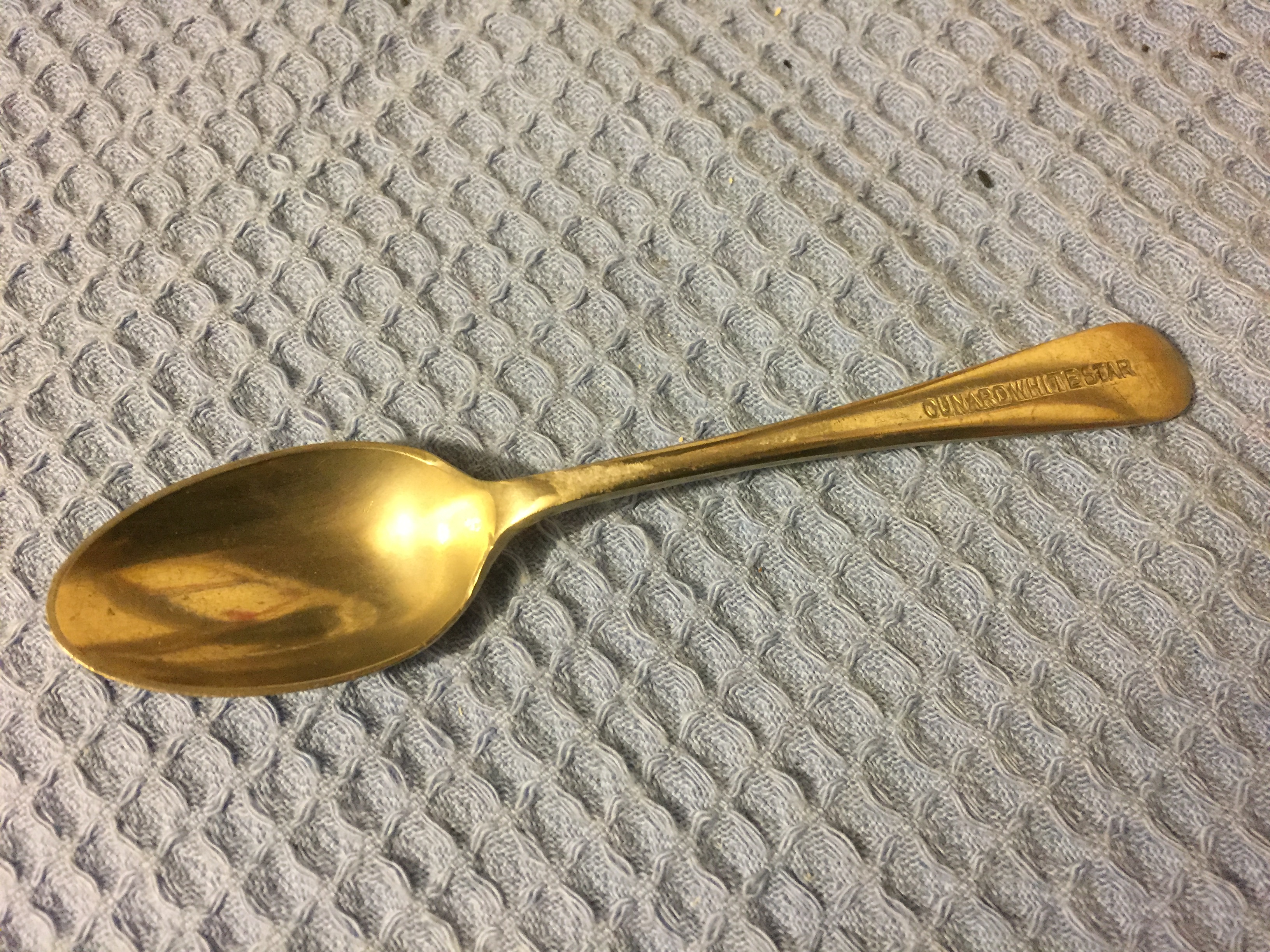 EARLY AS USED ON BOARD ICE CREAM SPOON FROM THE CUNARD WHITESTAR LINE