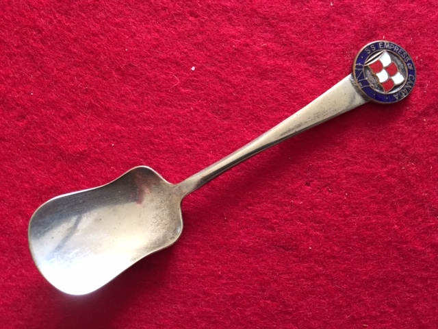 SOUVENIR SALT SPOON FROM THE CANADIAN PACIFIC LINE VESSEL THE EMPRESS OF CANADA       