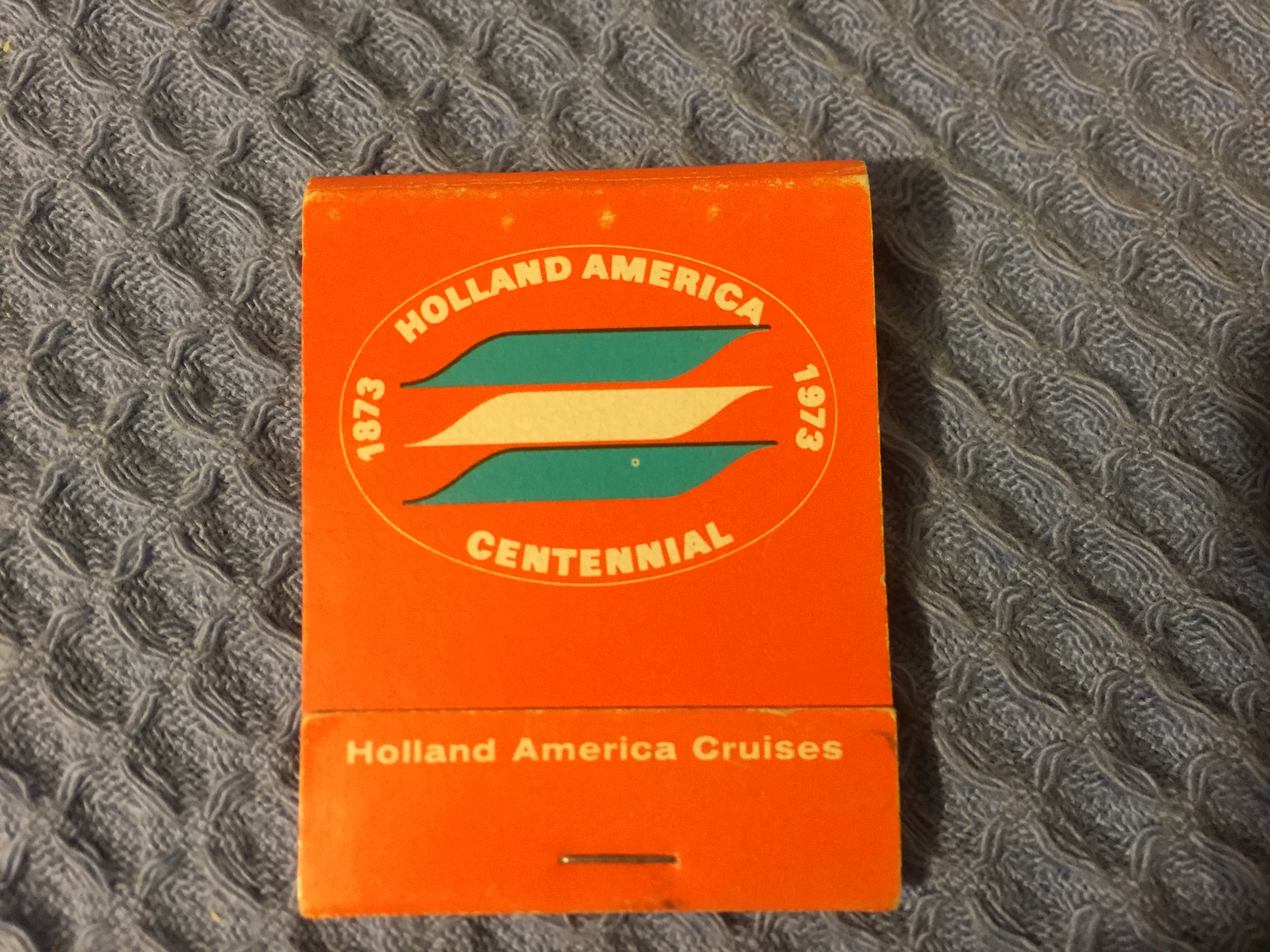 UNUSED CELEBRATORY FLAT PACK BOX OF MATCHES FROM THE HOLLAND AMERICA LINE CENTENNIAL YEAR    