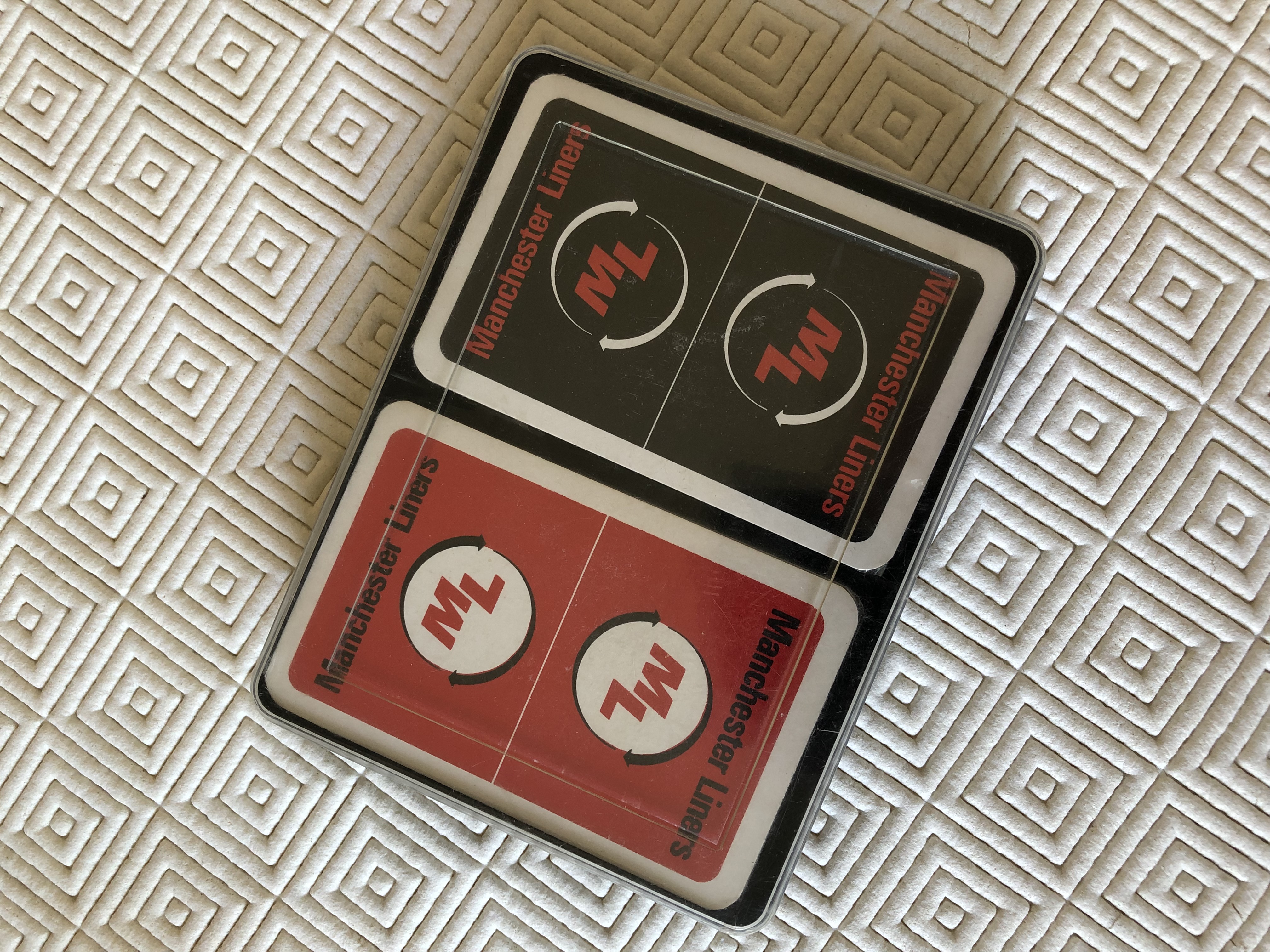 DOUBLE SET OF SOUVENIR PLAYING CARDS FROM THE MANCHESTER LINERS SHIPPING COMPANY CIRCA 1960's