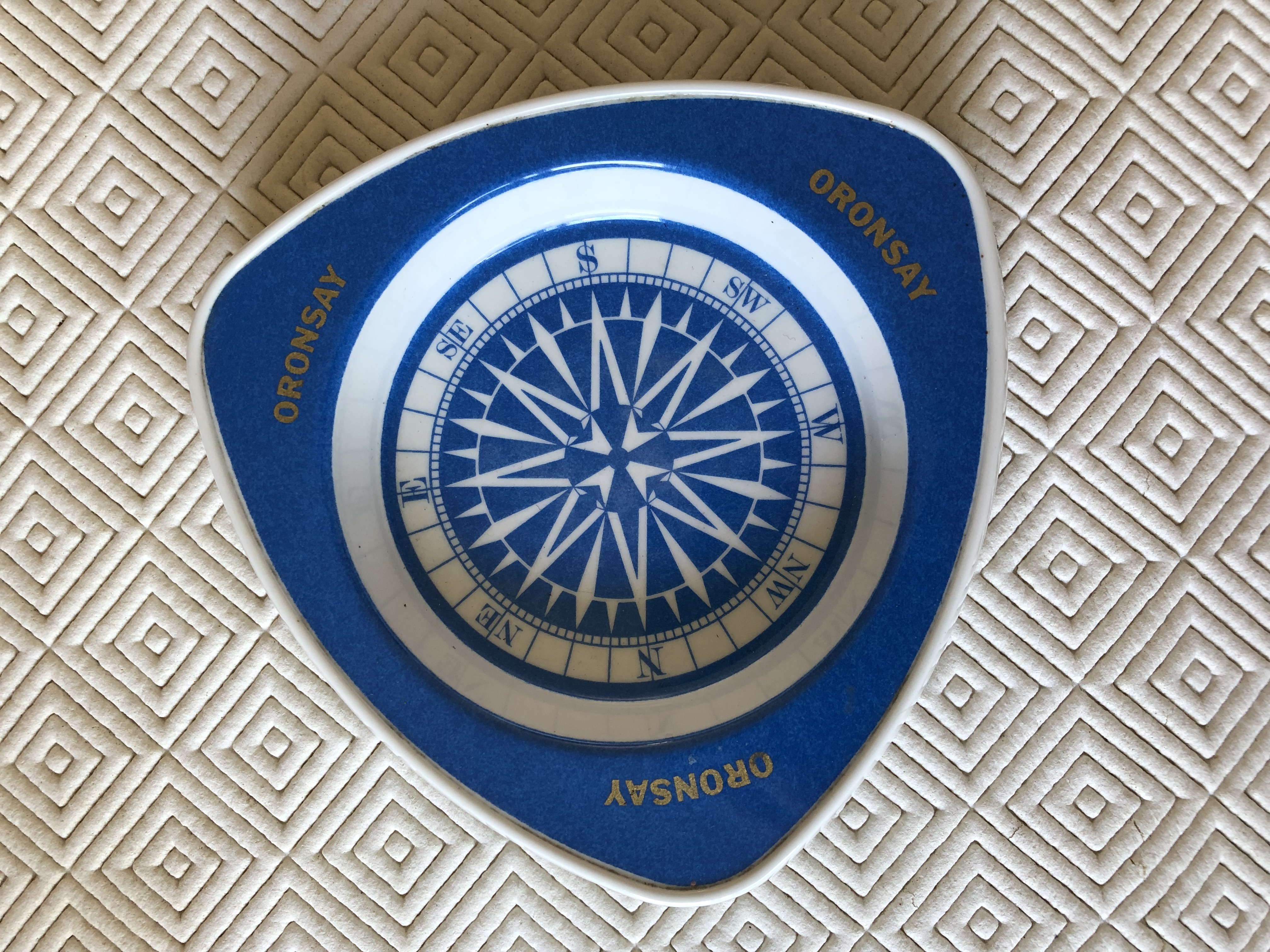 SOUVENIR ASHTRAY FROM THE ORIENT LINE VESSEL THE SS ORONSAY