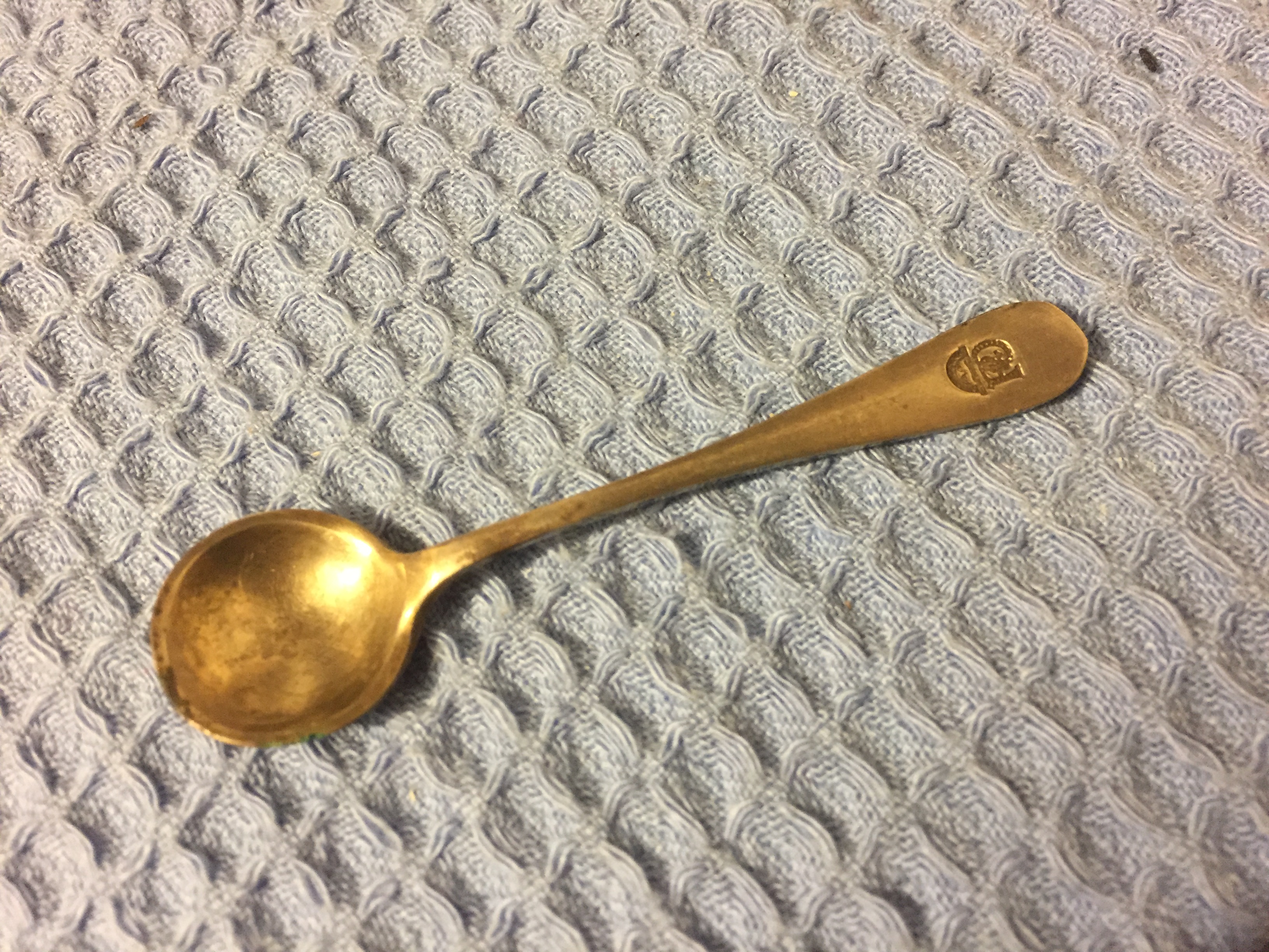 AS USED ON BOARD MUSTARD SPOON FROM THE P&O LINE