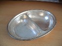 TWO SECTIONED SILVER PLATED SERVING DISH FROM THE P&O LINE