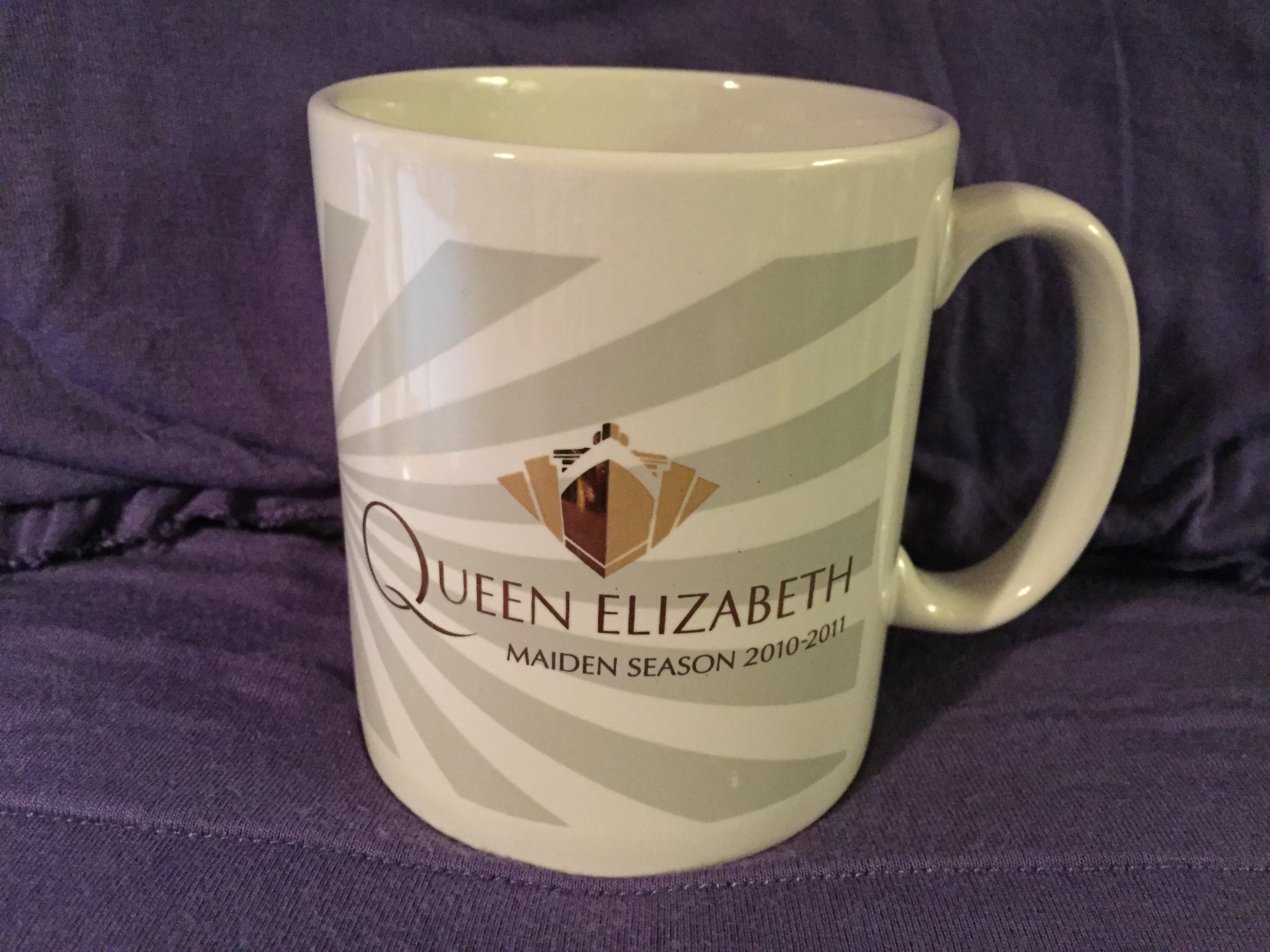 SOUVENIR MUG FROM THE MAIDEN SEASON OF THE NEW QUEEN ELIZABETH