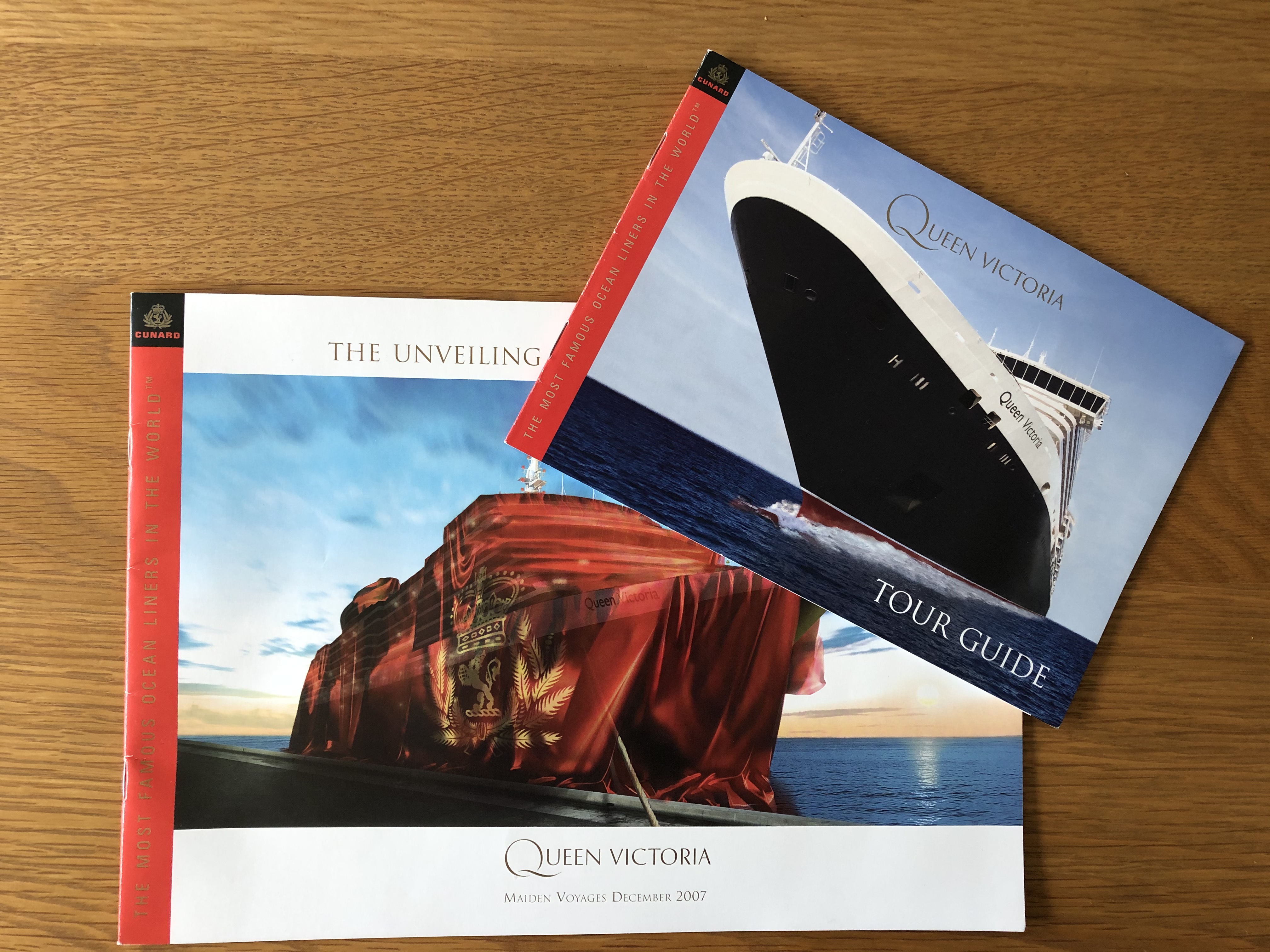 MAIDEN VOYAGE BOOKLETS OF THE CUNARD LINE VESSEL THE MS QUEEN VICTORIA