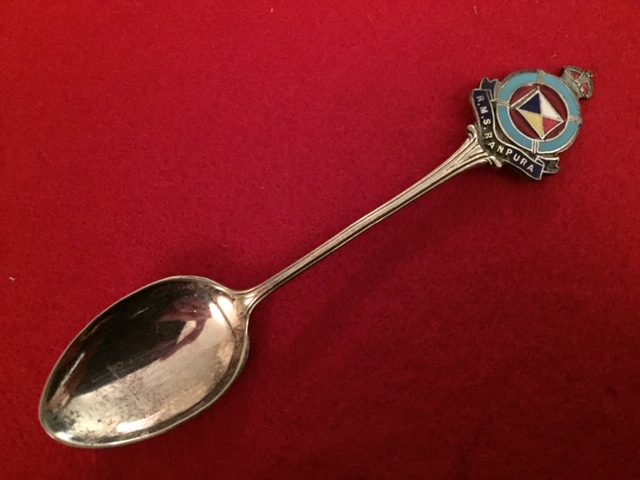 RARE TO FIND SOUVENIR SPOON FROM THE P&O LINE VESSEL THE SS RANPURA   