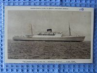 B/W POSTCARD OF THE UNION CASTLE LINE VESSEL THE RHODESIA CASTLE