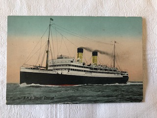 POSTCARD OF THE OLD VESSEL THE RMS ROYAL GEORGE