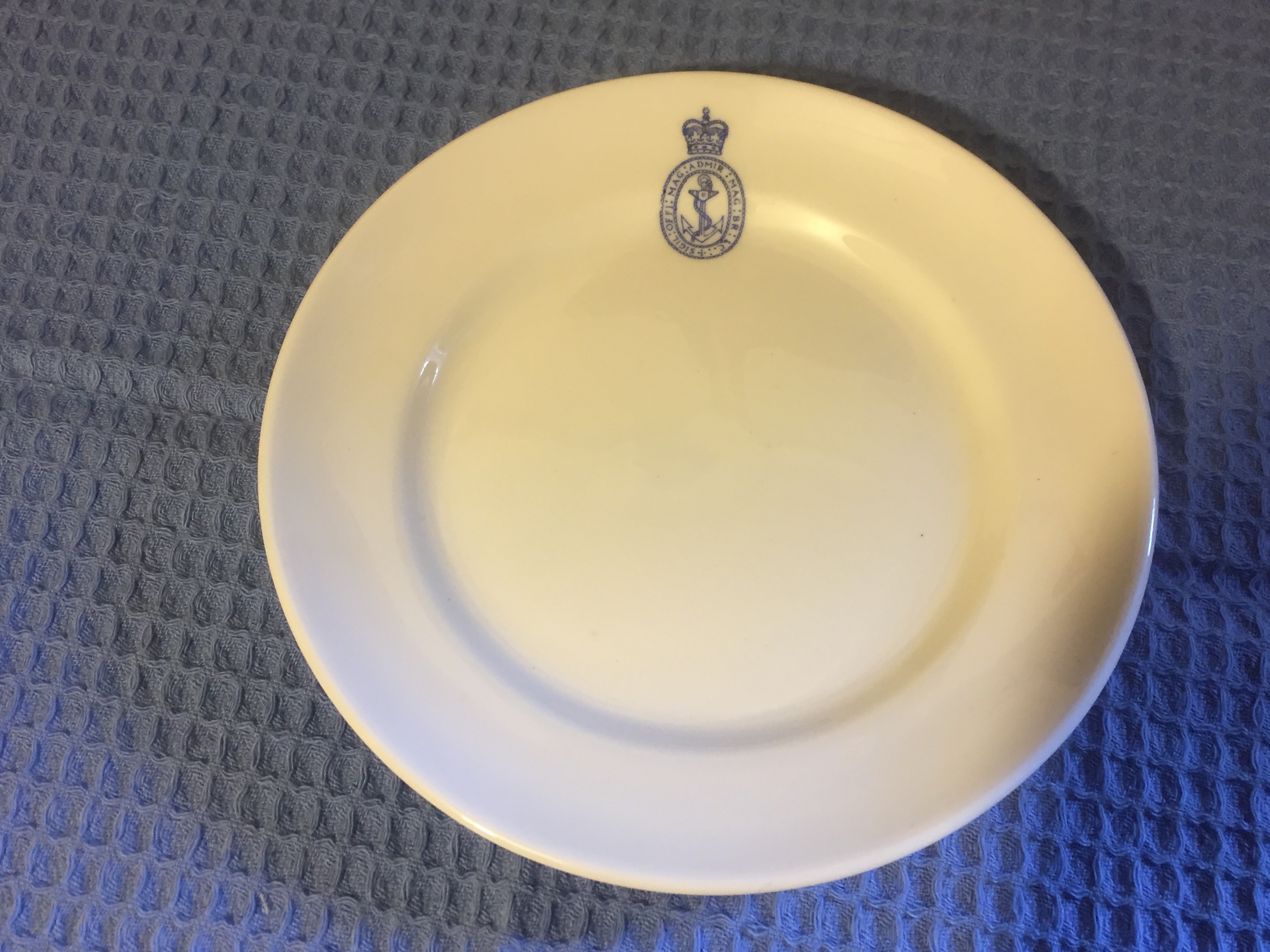 ORIGINAL ROYAL NAVY AS USED IN SERVICE EARLY TYPE SIDE PLATE