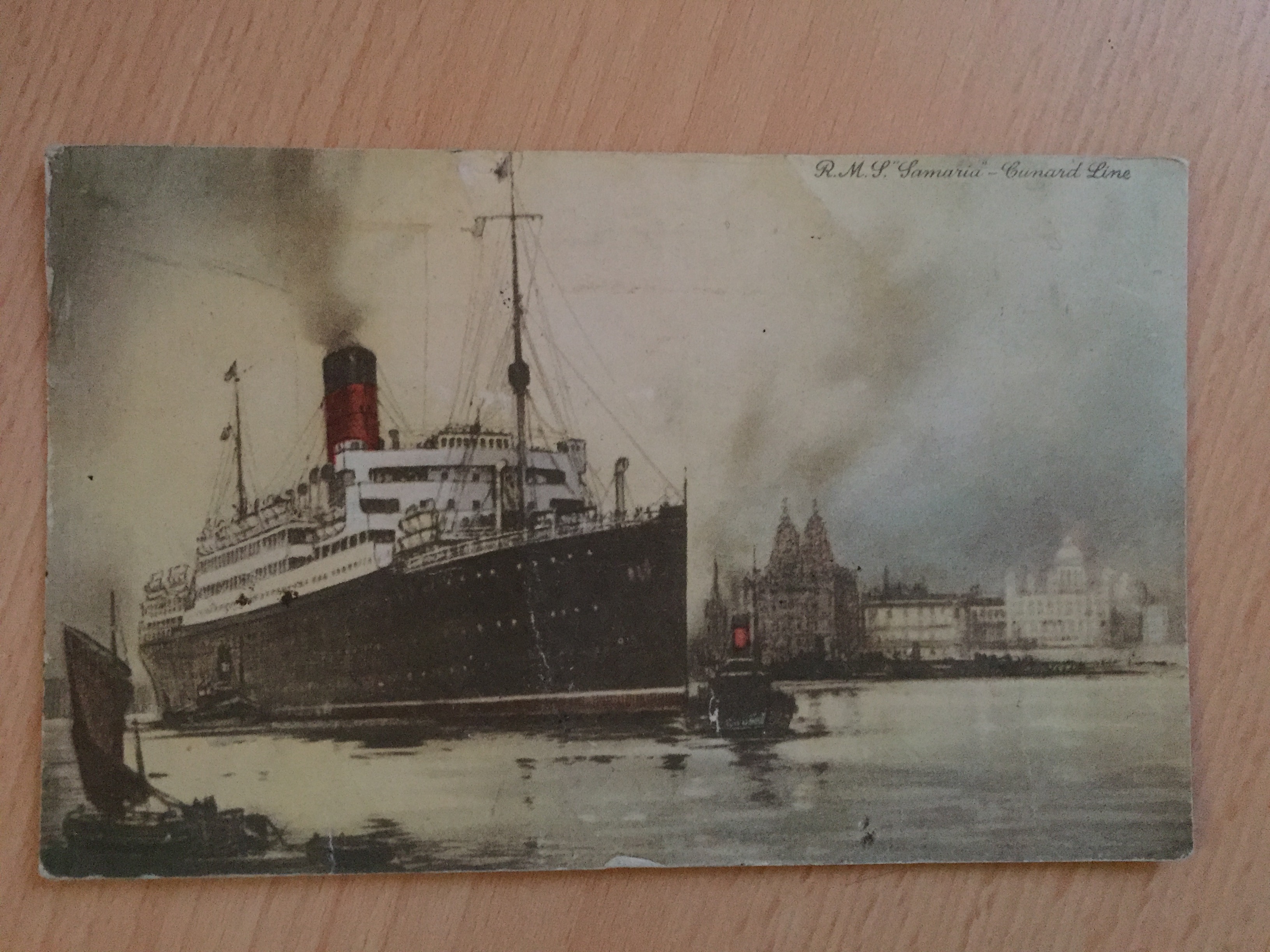 EARLY POSTCARD OF THE WHITE STAR LINE VESSEL THE SAMARIA