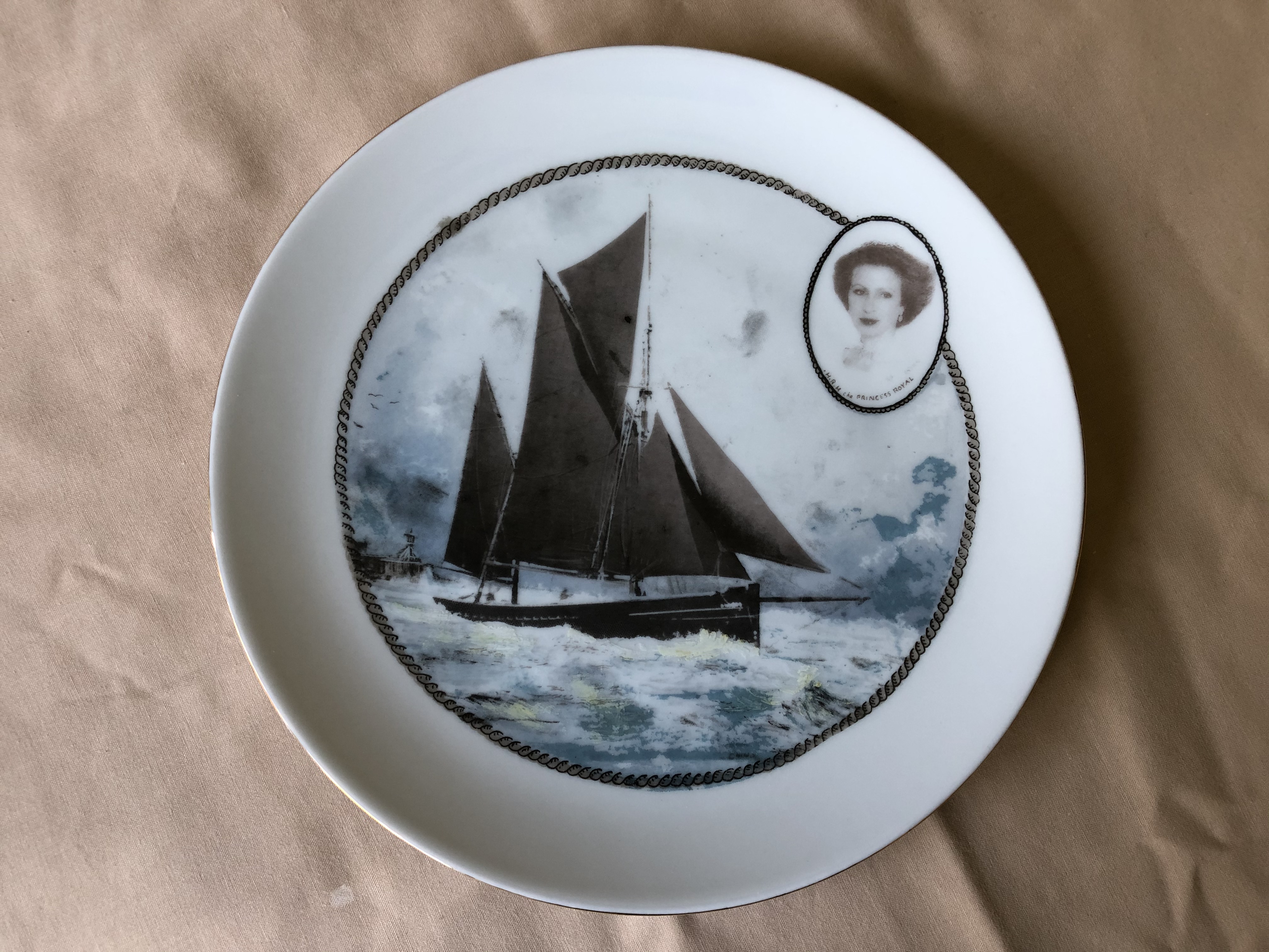 RARE TO FIND CHINA DISPLAY PLATE OF THE VESSEL THE EXCELSIOR