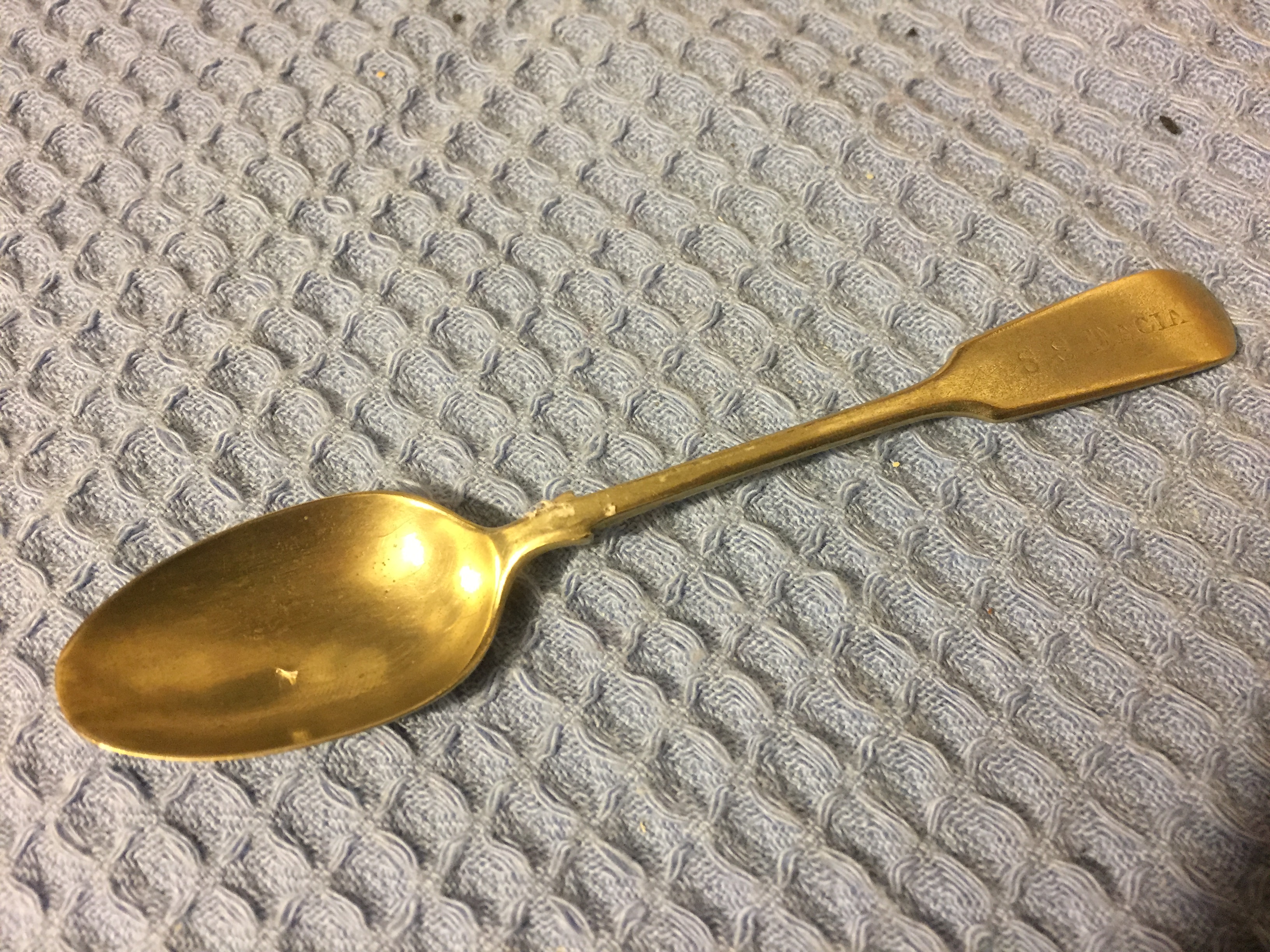 RARE FIND AS USED ON BOARD TEA SPOON FROM THE STEAMSHIP VESSEL THE SS DACIA