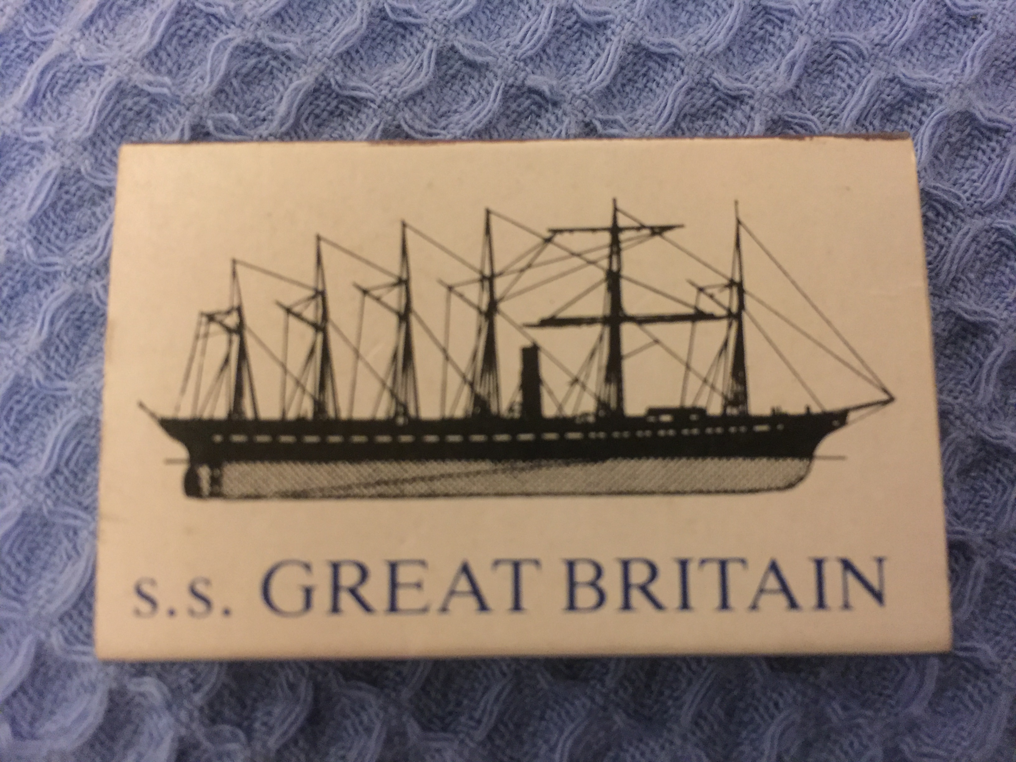 UNUSED SOUVENIR BOX OF MATCHES FROM THE VESSEL THE SS GREAT BRITAIN