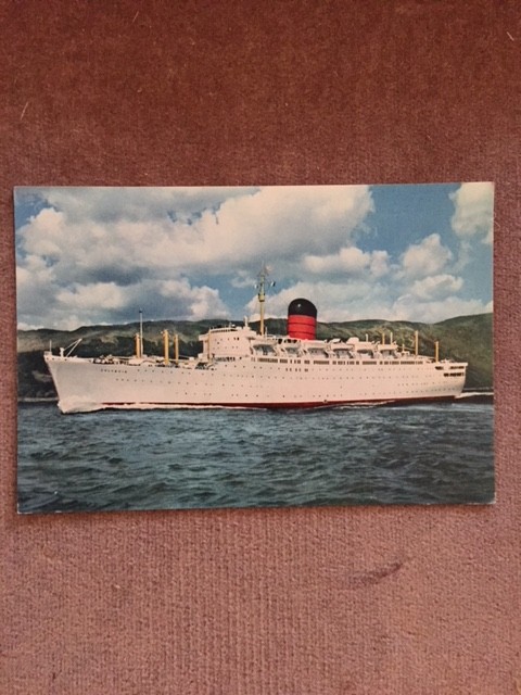 UNUSED COLOUR POSTCARD FROM THE OLD CUNARD LINE VESSEL THE SYLVANIA