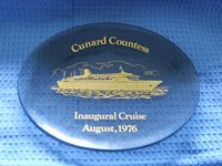GLASS DISH FROM THE VESSEL THE CUNARD COUNTESS DATED 1976