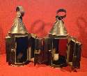 OLD PAIR OF MYSTERY LAMPS MADE OF TIN CONSTRUCTION
