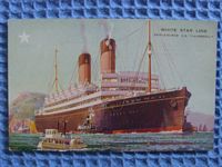 FULL COLOUR UNUSED POSTCARD OF THE WHITE STAR LINER THE SS LAURENTIC