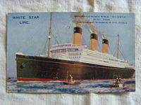 RARE FULL COLOUR UNUSED POSTCARD OF THE WHITE STAR LINER THE RMS MAJESTIC