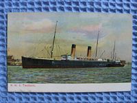 RARE FULL COLOUR UNUSED POSTCARD OF THE WHITE STAR LINER THE RMS TEUTONIC