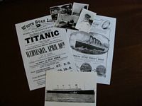 SET OF TITANIC ITEMS COPIES FROM THE ORIGINALS OF THE PERIOD