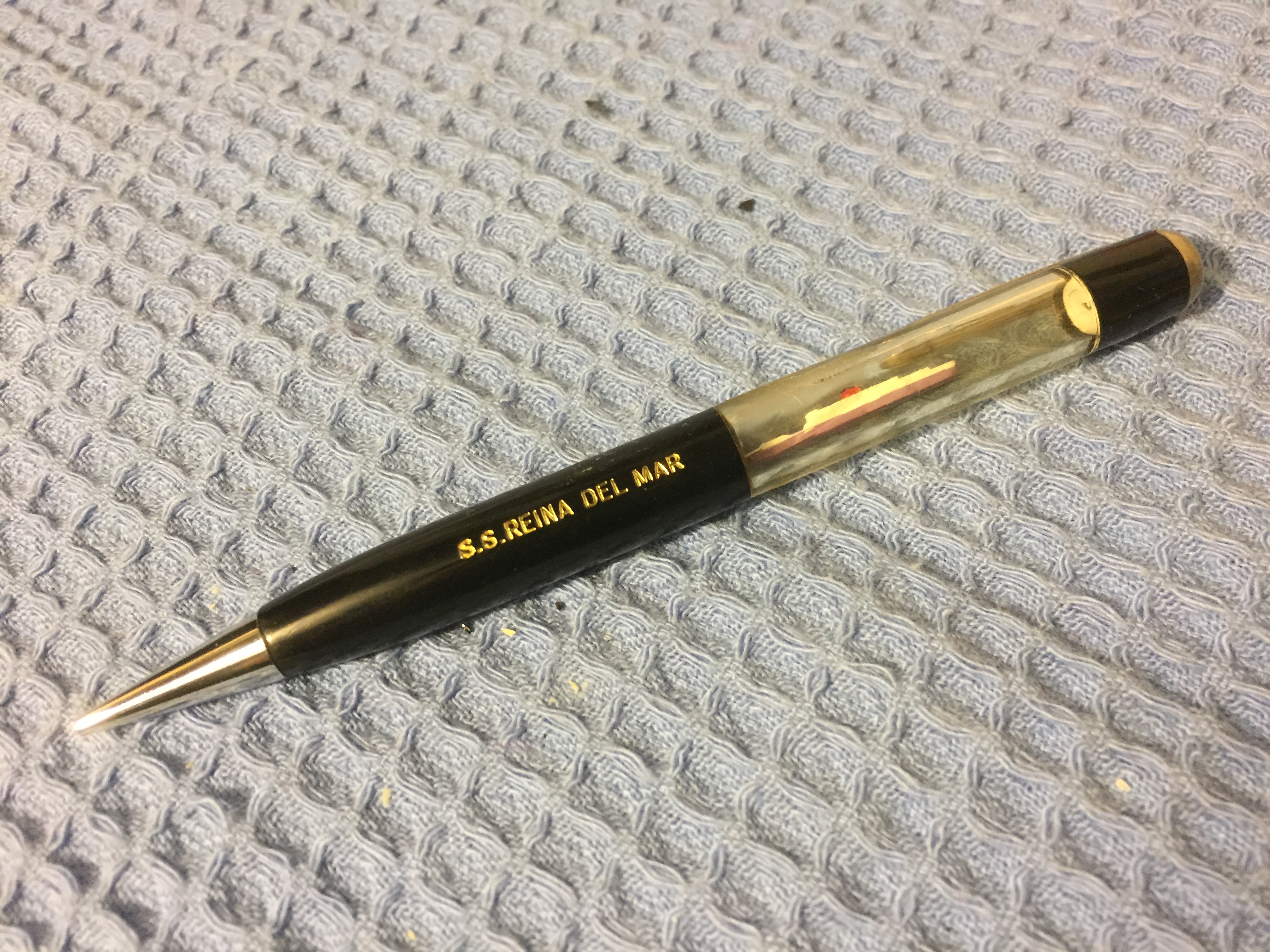 SOUVENIR PROPELLING PENCIL FROM THE VESSEL THE SS REINA DEL MAR