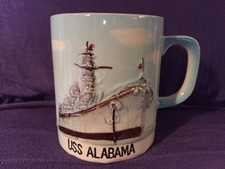 SOUVENIR CHINA MUG FROM THE USS ALABAMA 