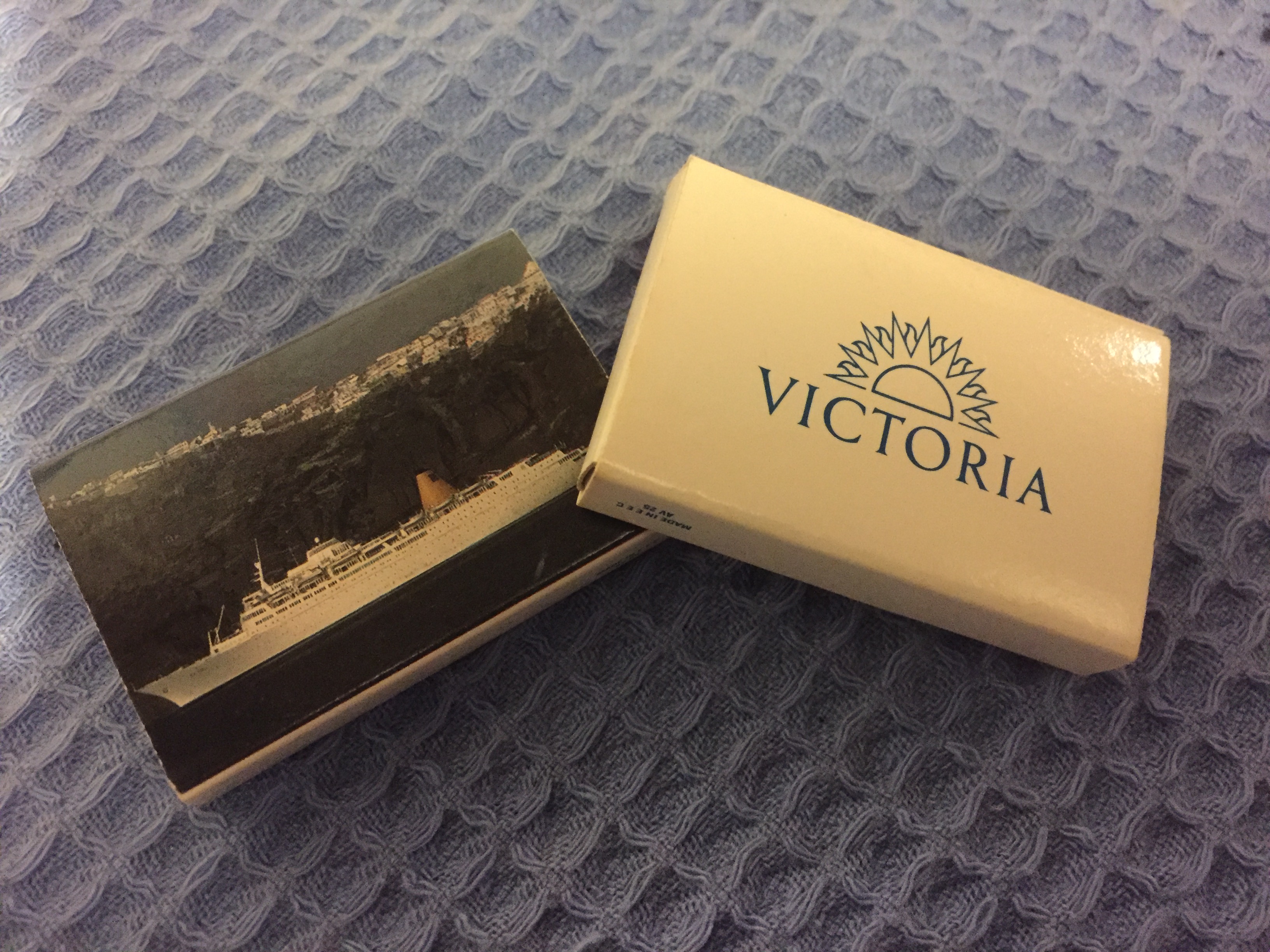 TWO BOXES OF UNUSED MATCHES FROM THE P&O LINE VESSEL VICTORIA