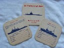 SET OF 3 OUT OF 24 BAR MATS SHOWING SHIPS OF THE ROYAL NAVY