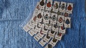 FULL SET OF 50 WILL'S CIGARETTE CARDS FROM 1925 SHOWING PICTURES OF SHIPS CRESTS