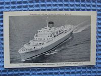 B/W POSTCARD FROM THE UNION CASTLE LINE VESSEL THE WINDSOR CASTLE