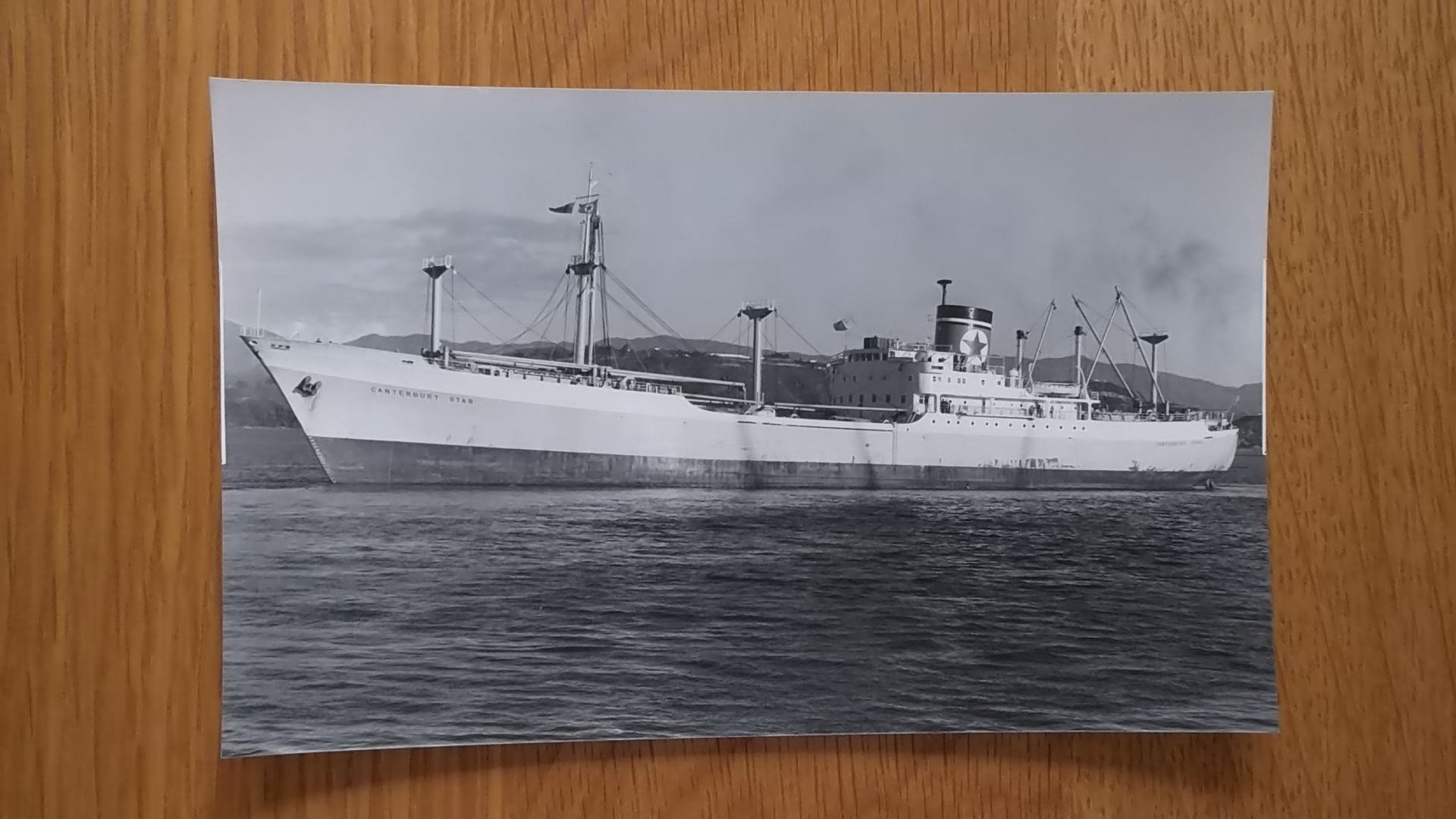 B/W PHOTOGRAPH OF THE VESSEL CANTERBURY STAR TAKEN EARLY ON IN HER HISTORY
