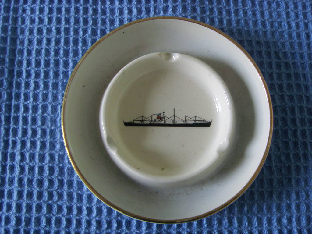 SUPERB CHINA ASHTRAY FROM THE UNITED STATES LINES SHIPPING COMPANY