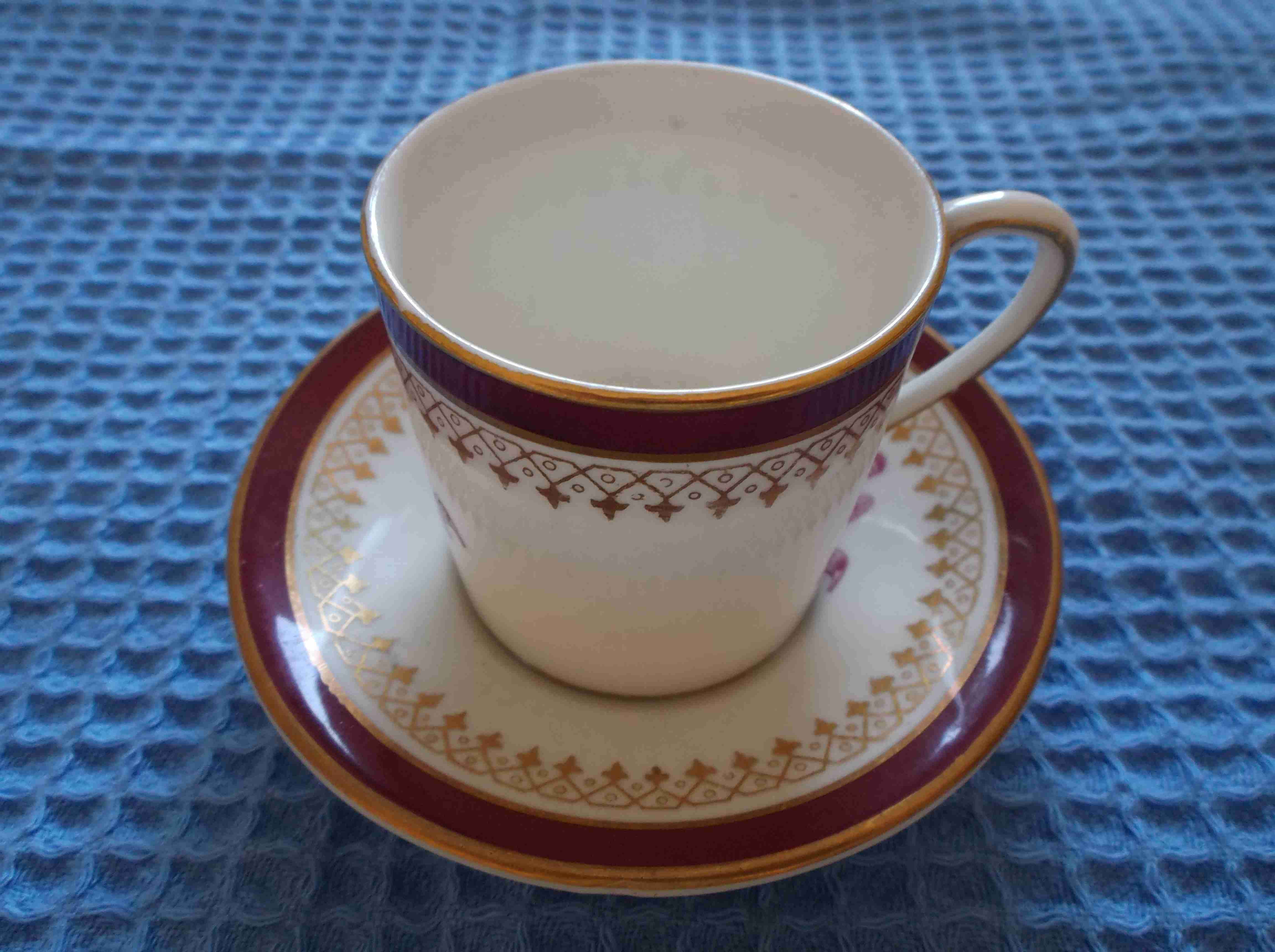 SOUVENIR MARITIME CUP AND SAUCER FROM UNKNOWN SOURCE