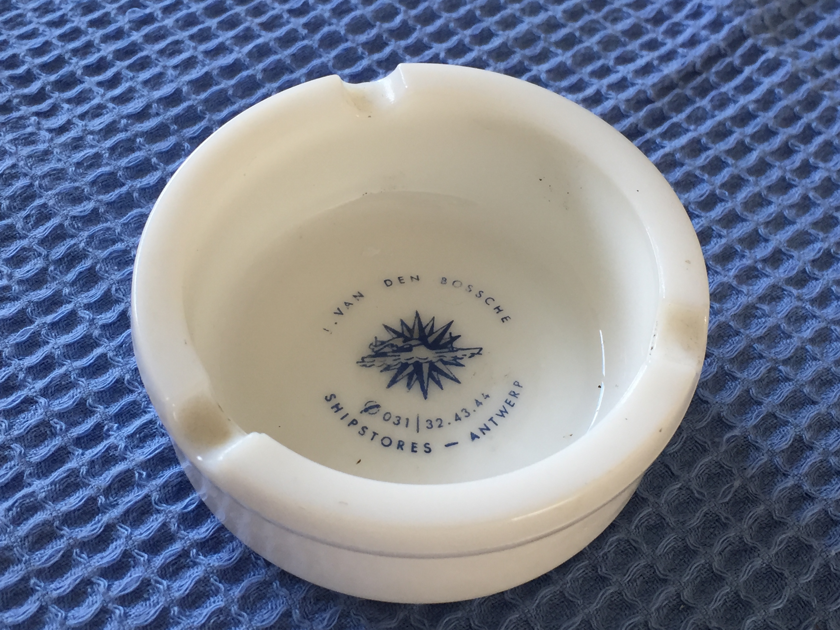 ASHTRAY FROM THE VAN DEN BOSSCHE SHIPPING COMPANY ANTWERP