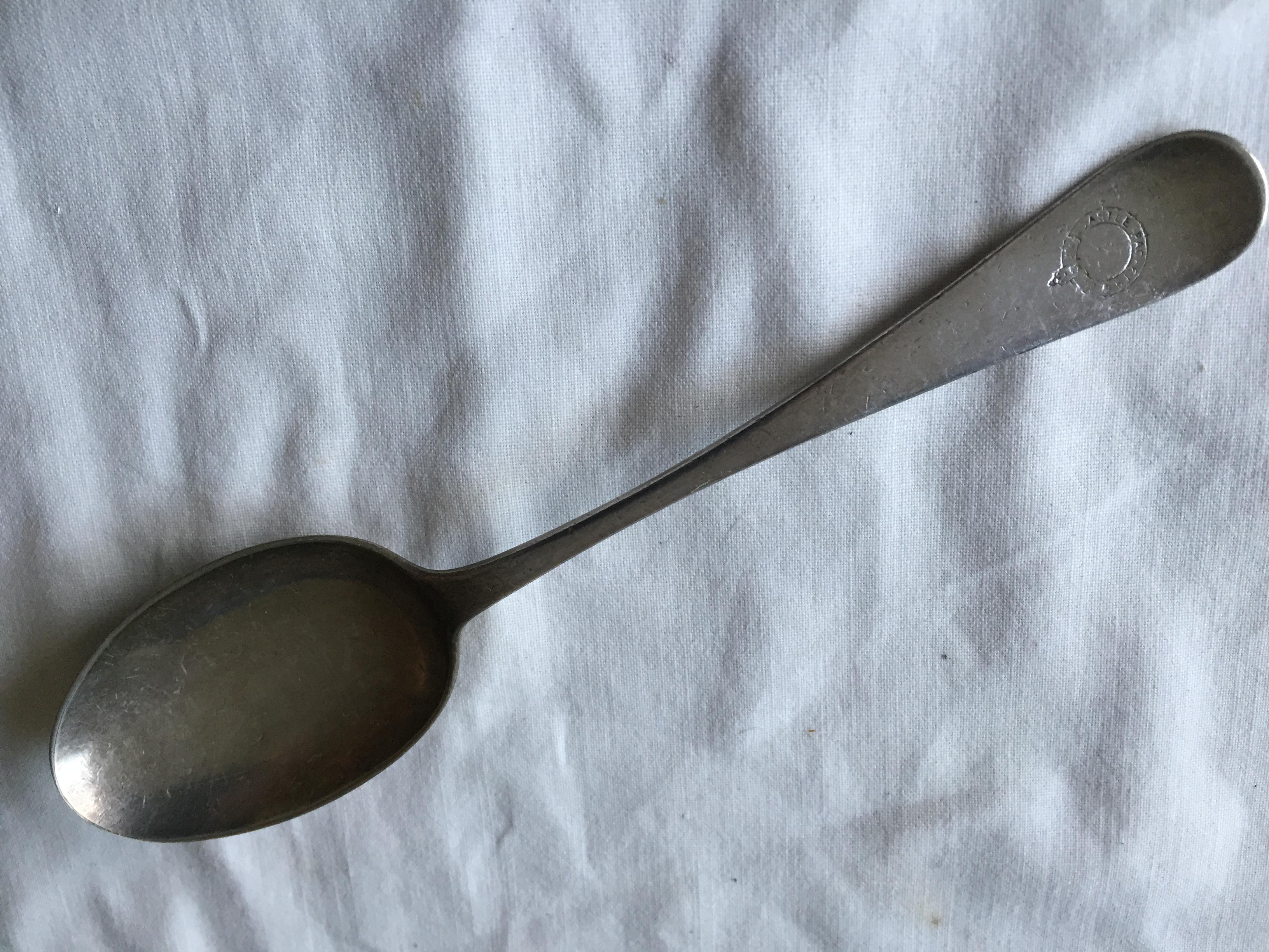 AS USED IN SERVICE DESSERT SPOON FROM THE CASTLE PACKETS SHIPPING LINE