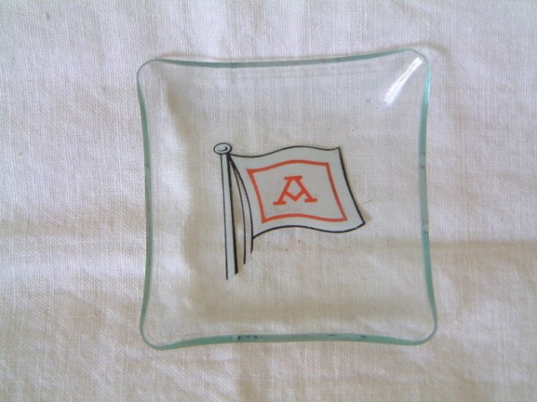 ORIGINAL GLASS CABIN DISH FROM THE AZNAR LINE COMPANY