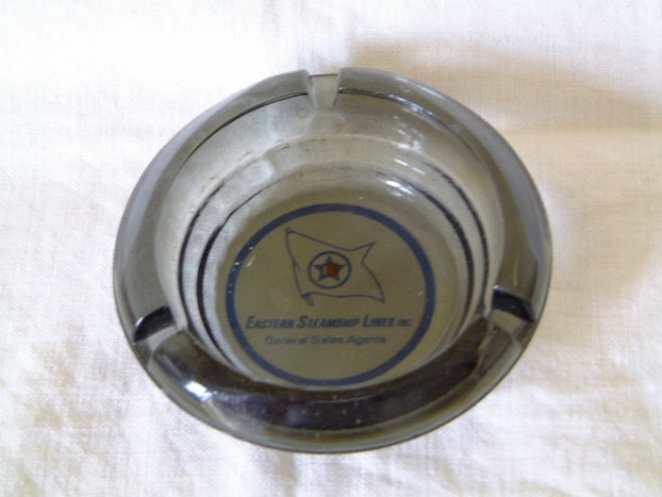 SUPERB GLASS ASHTRAY FROM THE EASTERN STEAMSHIP LINES