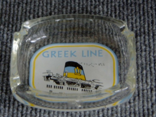 EARLY SHIPS ASHTRAY FROM THE GREEK LINE VESSEL 'ARKADIA'