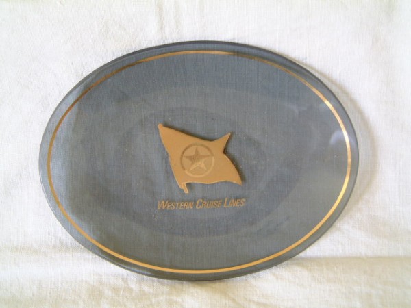 FIRST CLASS OVAL GLASS DISH FROM THE WESTERN CRUISE LINE