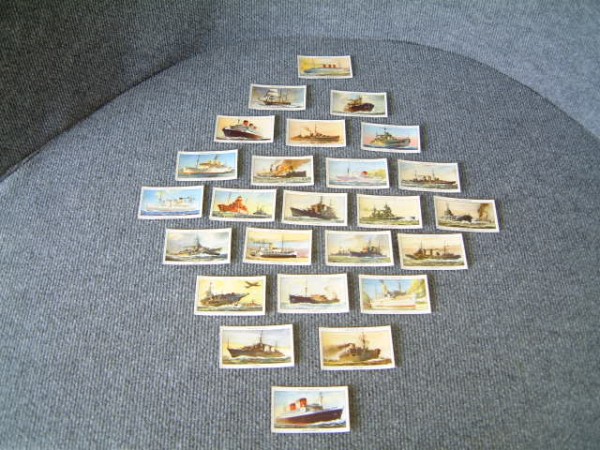 SET OF 1948 CIGARETTE CARDS FEATURING FAMOUS BRITISH SHIPS