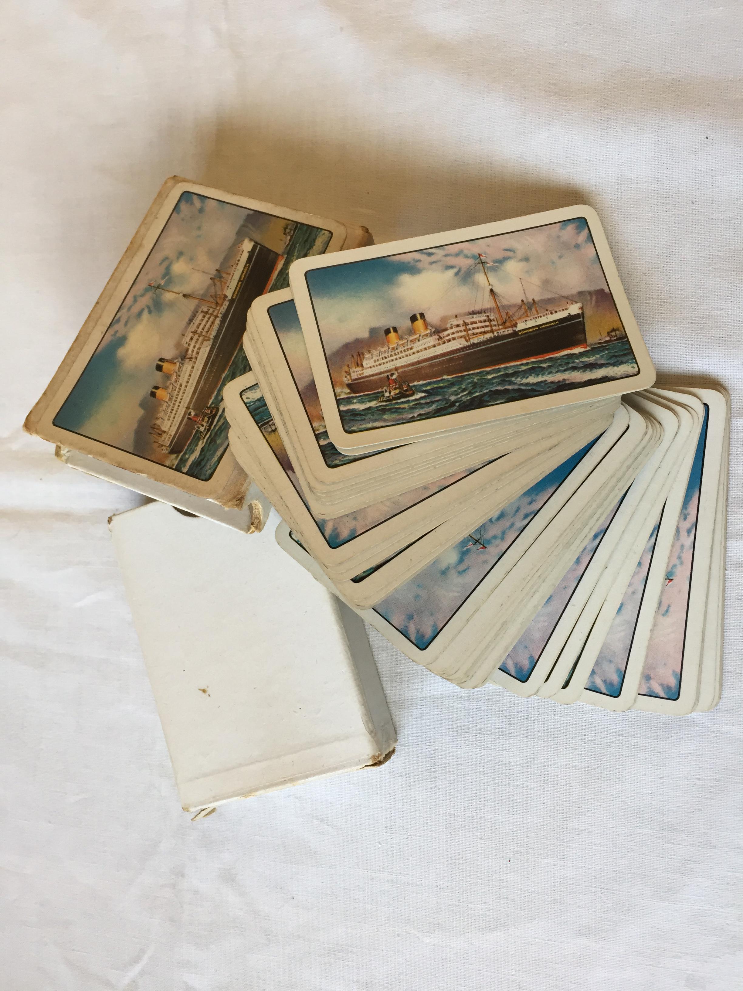 SET OF EARLY PLAYING CARDS FROM THE VESSEL DOMINION MONARCH