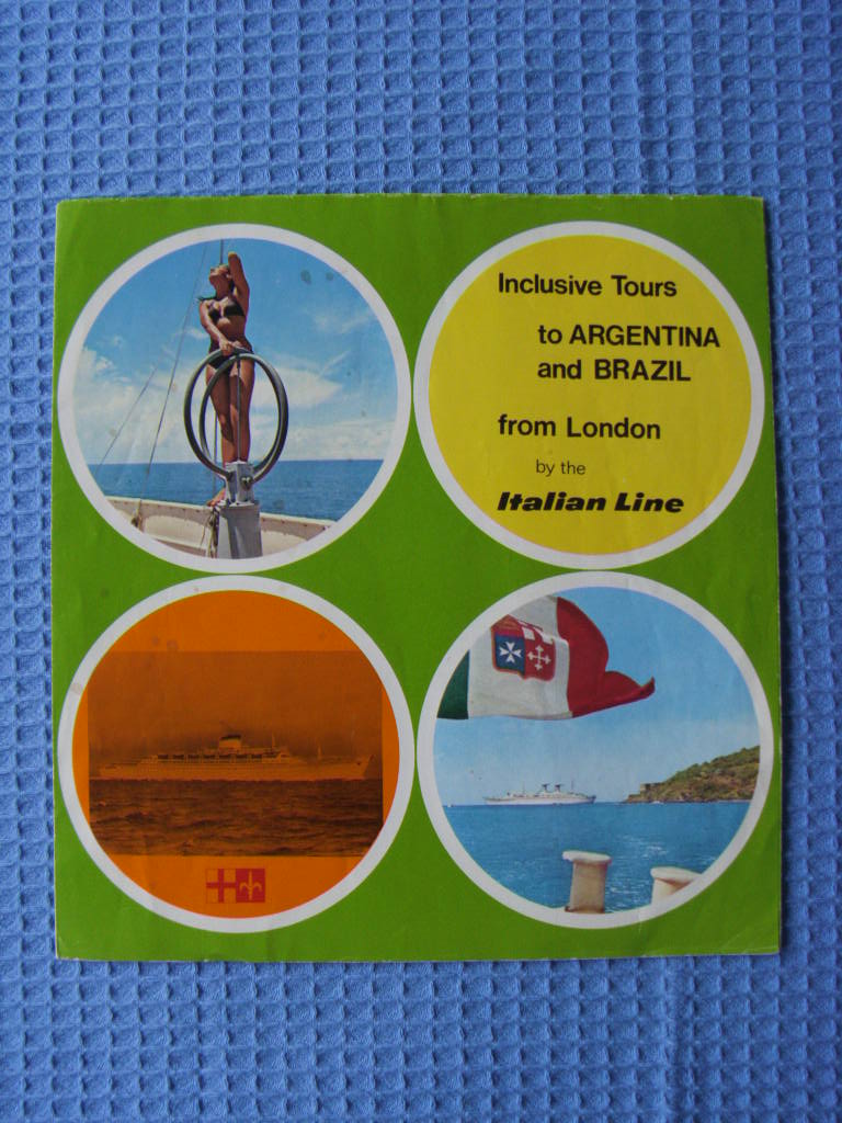 TOURS INFORMATION BOOKLET FROM THE ITALIAN LINE DATED 1974